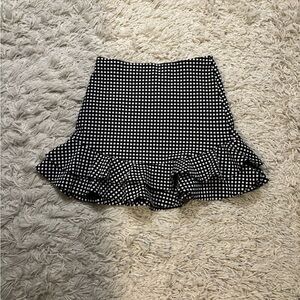 Aqua Gingham Mini Skirt Size L